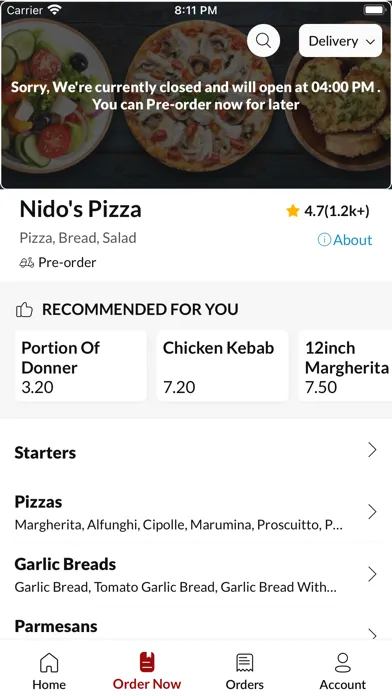 Captures d'écran de Nidos Pizza