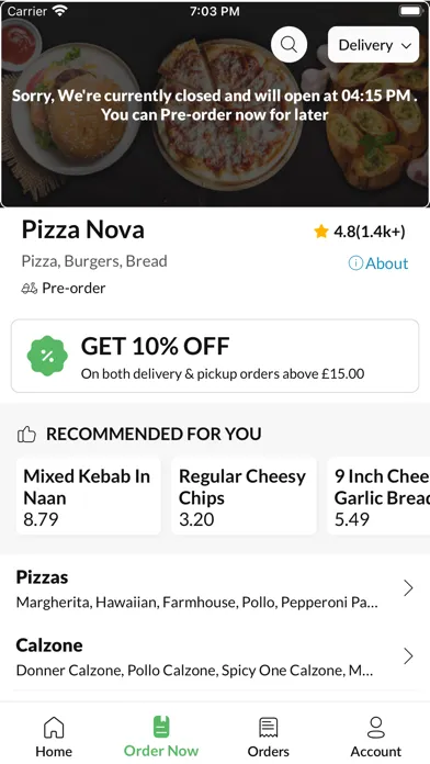 Ảnh chụp màn hình của Pizza Nova Ramsbottom