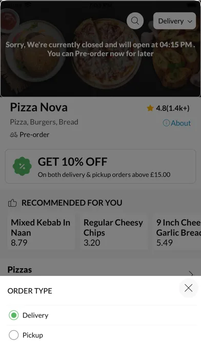 Ảnh chụp màn hình của Pizza Nova Ramsbottom