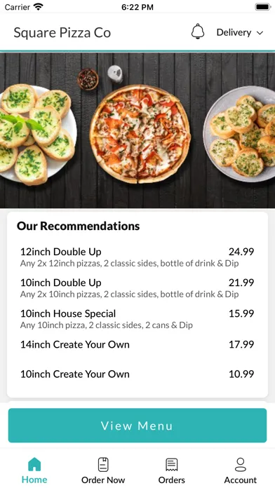 Ảnh chụp màn hình của Square Pizza Co