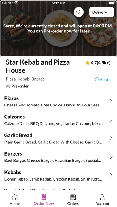 Tangkapan skrin Star Kebab & Pizza House