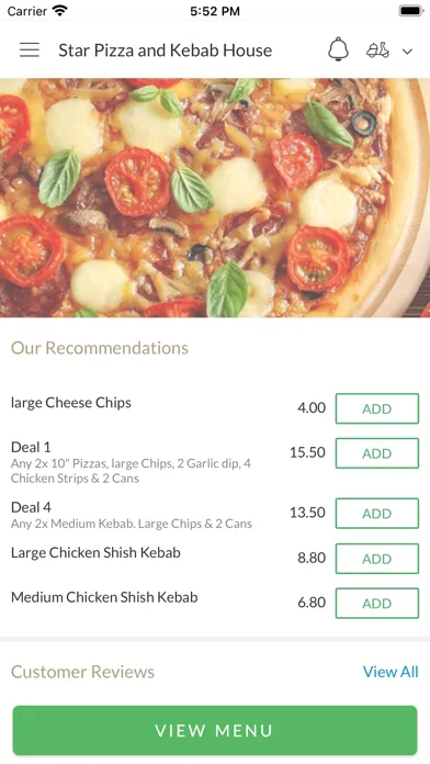 Capturas de tela do Star Pizza and Kebab House