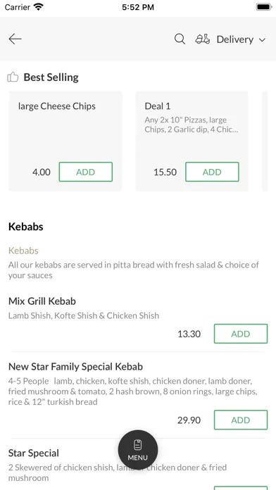 Capturas de tela do Star Pizza and Kebab House