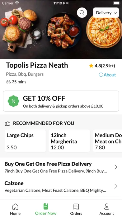 Capturas de tela do Topolis Pizza Neath
