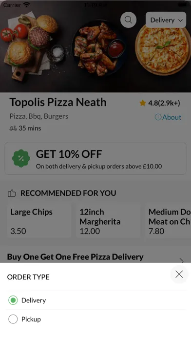 Capturas de tela do Topolis Pizza Neath