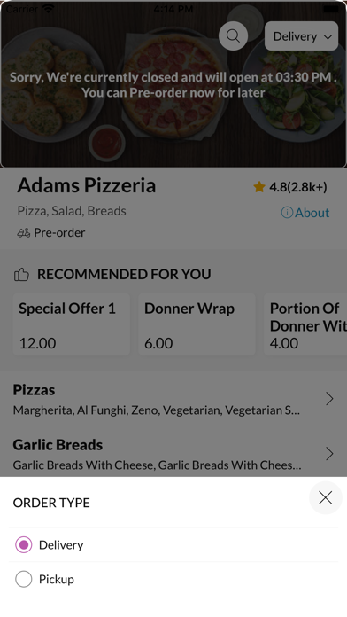 Adams Pizzeria Screenshots