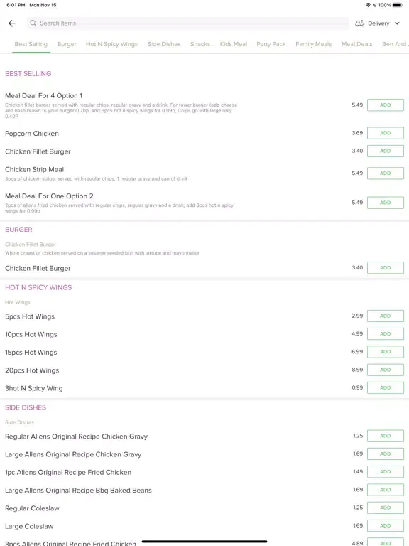 تصاویر Allens Fried Chicken Sale iPad 