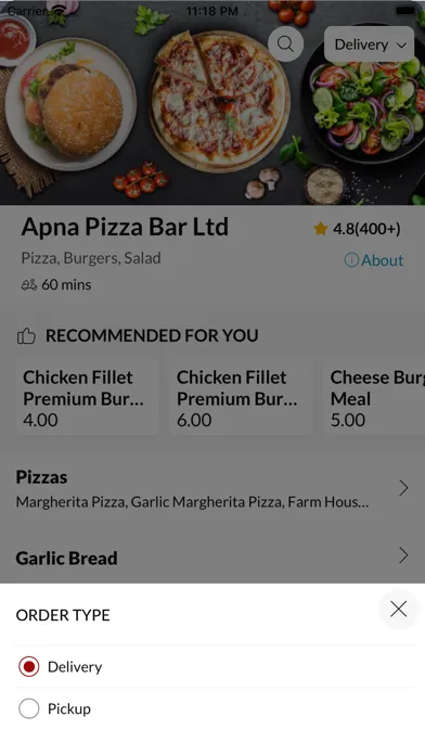 Tangkapan layar Apna Pizza Bar Sparkhill