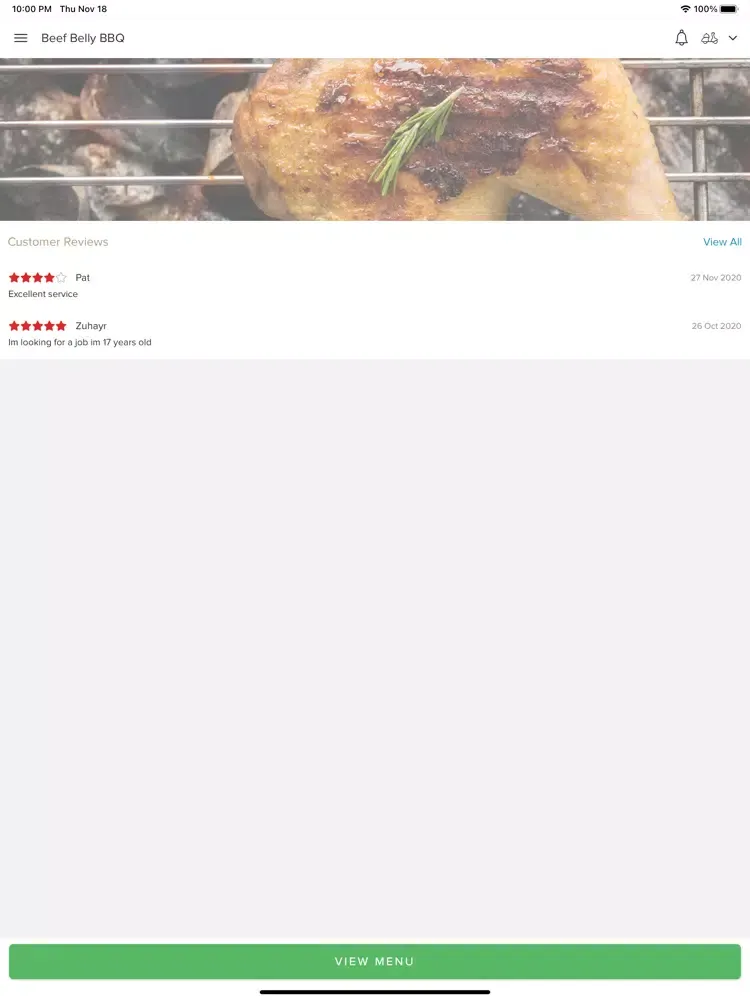 Capturas de tela do Beef Belly BBQ iPad 