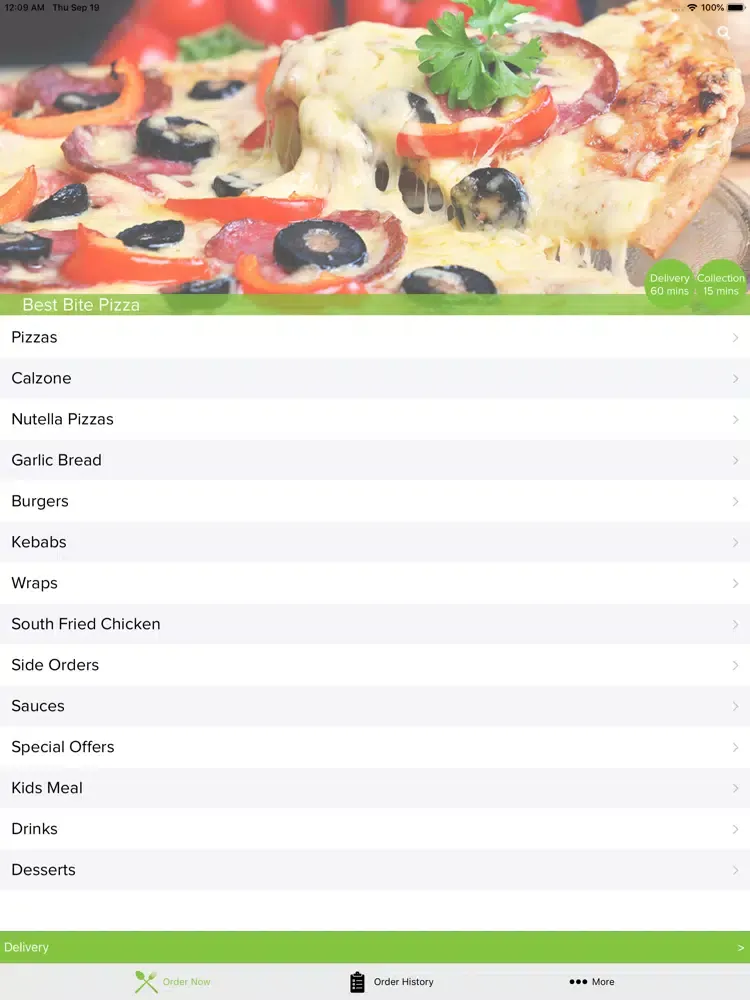 Ảnh chụp màn hình của Best Bite Pizza iPad 