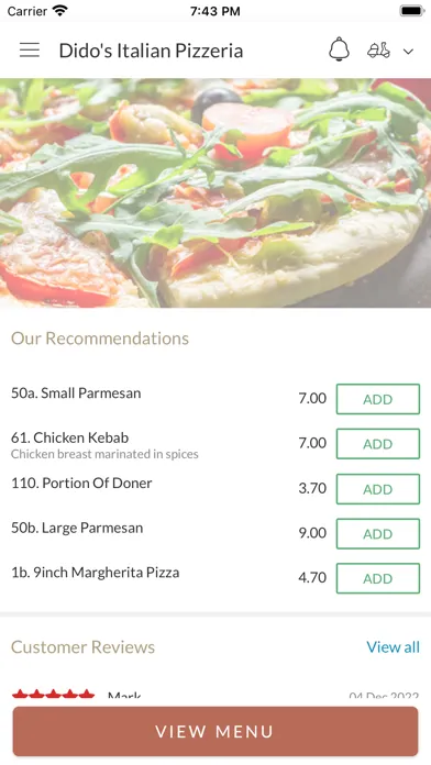 Captures d'écran de Didos Italian Pizzeria