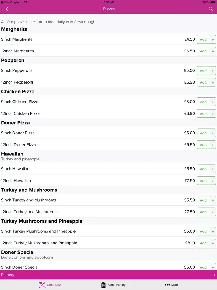 Efes Kebab And Pizza House iPad 应用截图