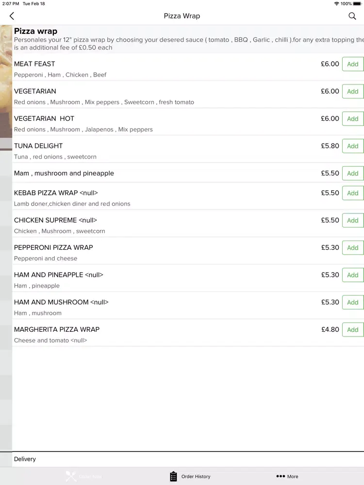 ภาพหน้าจอของ Extra Pizza & Kebab-SA12 9TF iPad 