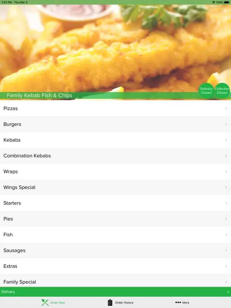 Ảnh chụp màn hình của Family Kebab Fish & Chips. iPad 