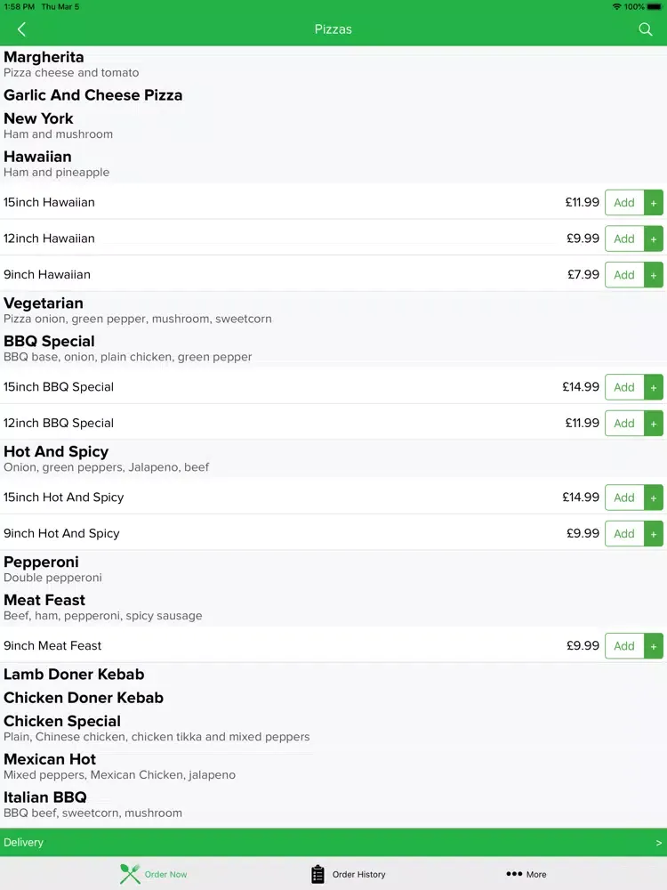 Ảnh chụp màn hình của Family Kebab Fish & Chips. iPad 
