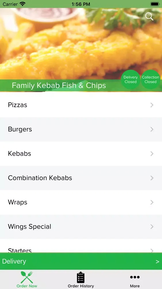 Ảnh chụp màn hình của Family Kebab Fish & Chips.