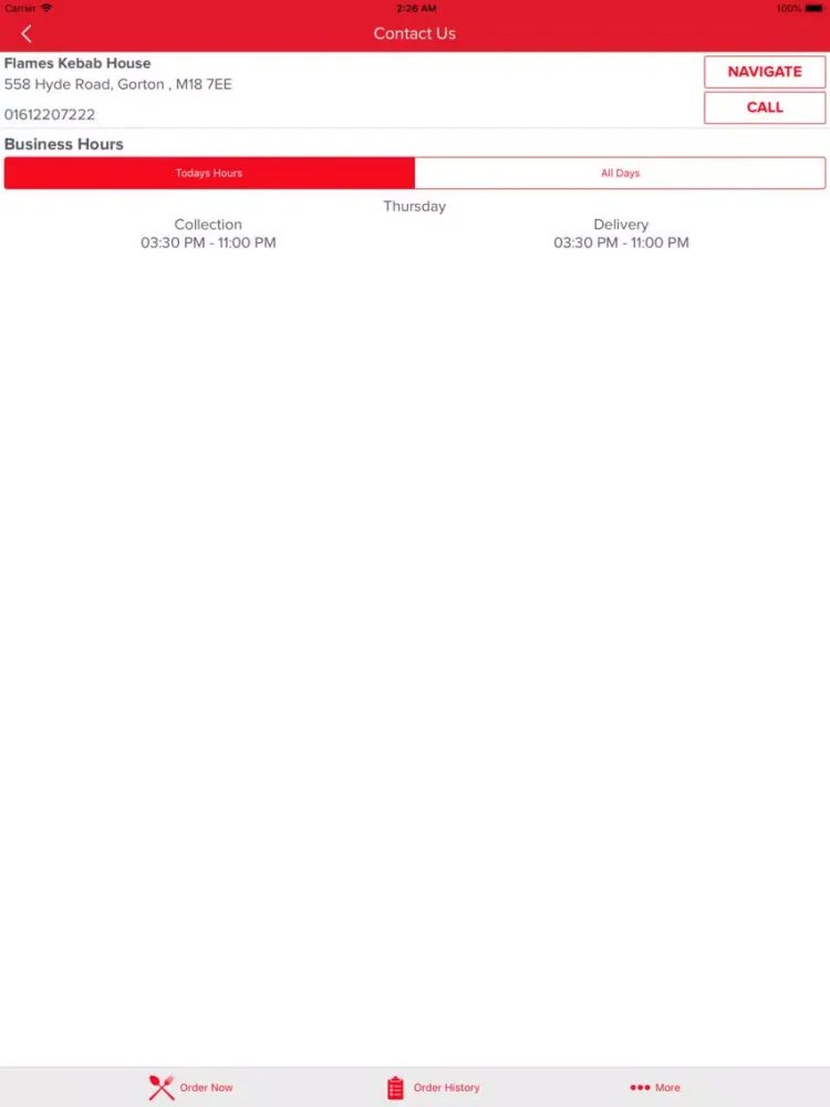 Flames Kebab House Gorton iPad  Screenshots
