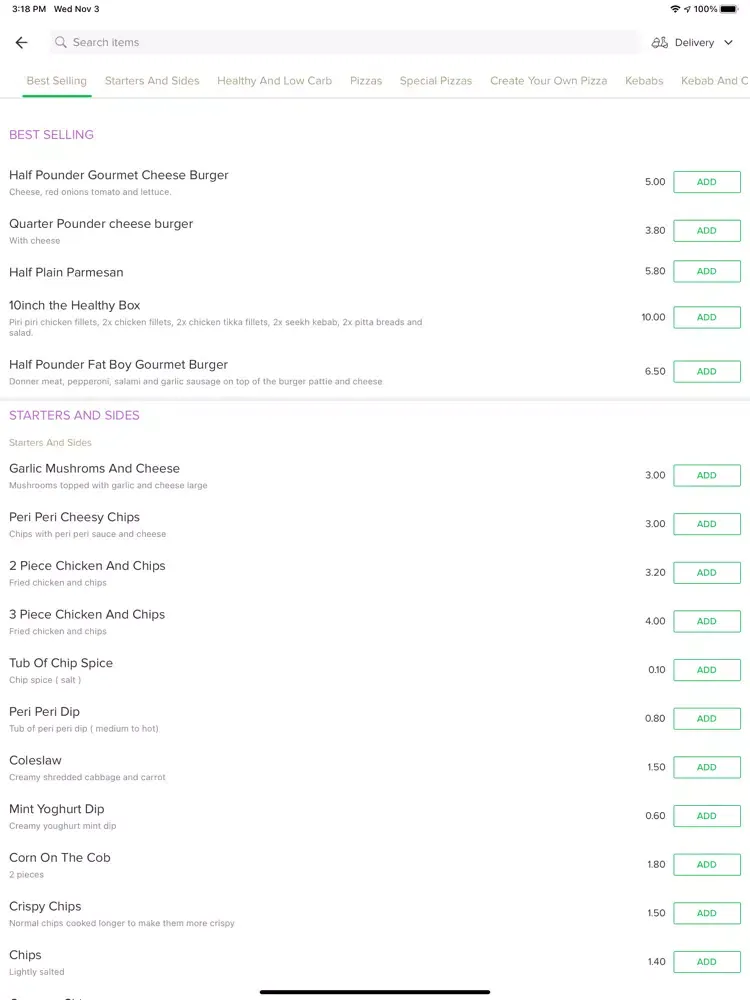 Gourmet Takeaway iPad  Screenshots