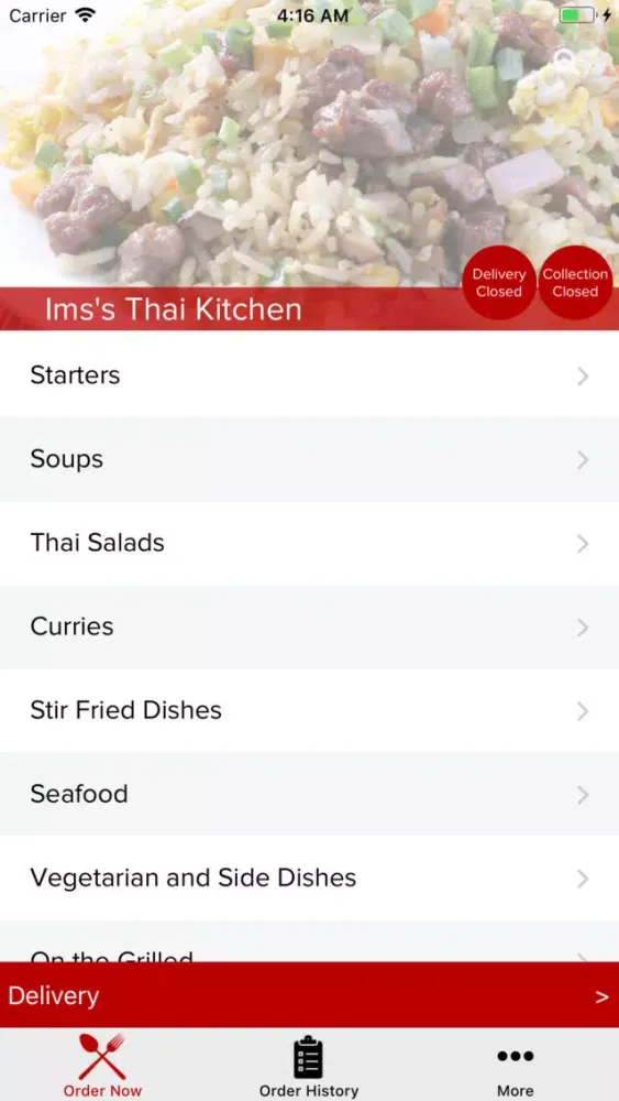 Tangkapan skrin Imss Thai Kitchen