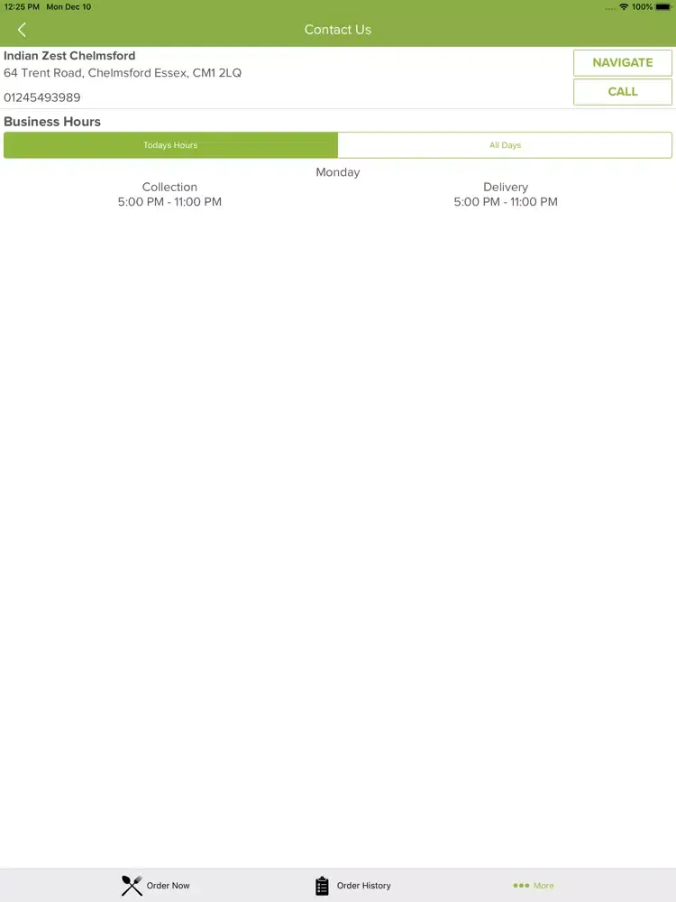 Indian Zest Chelmsford iPad 应用截图