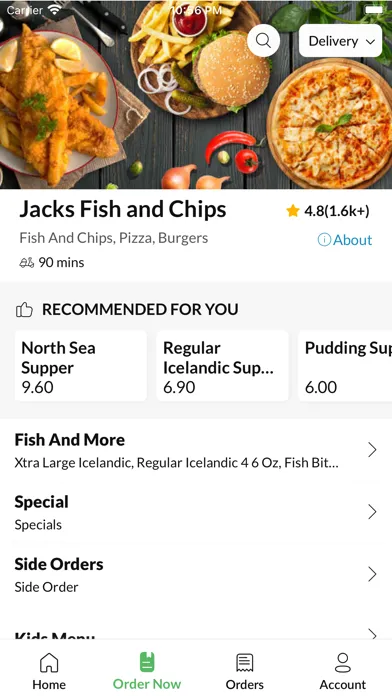Tangkapan layar Jacks Fish and Chips