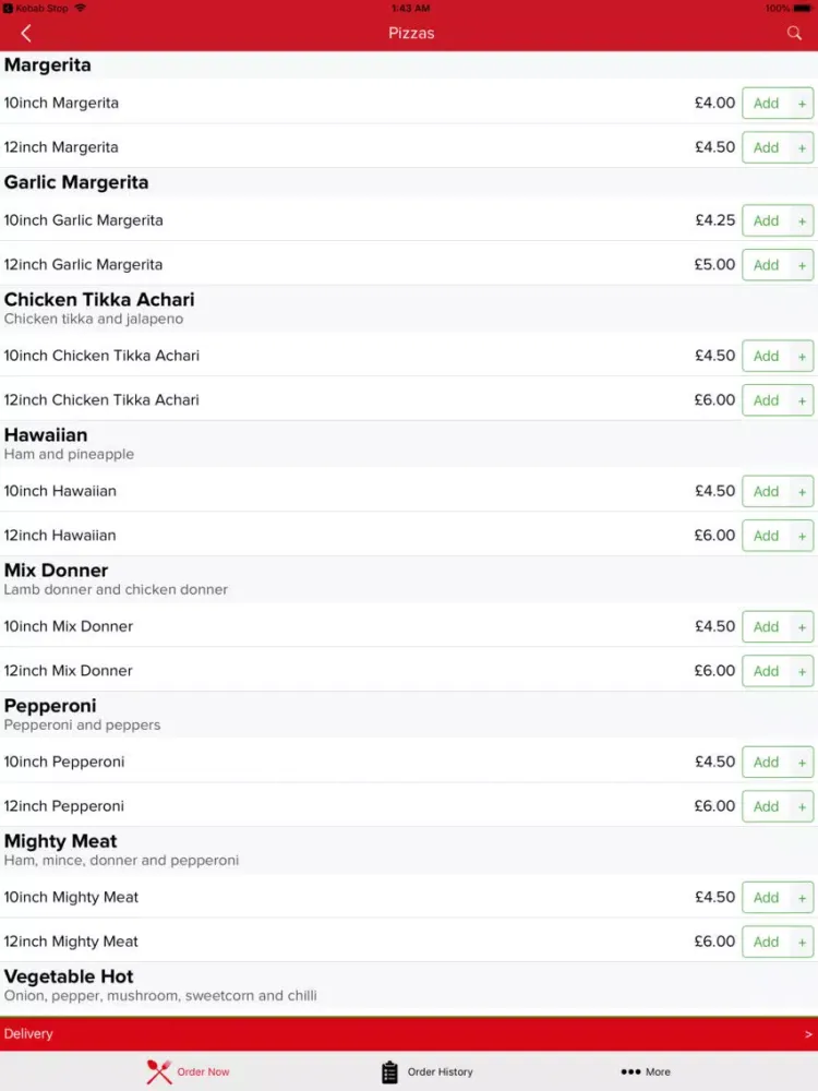 Kebabish Pizza House iPad  スクリーンショット