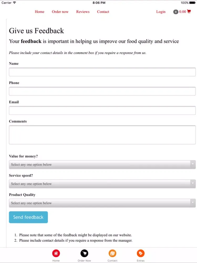 Tangkapan layar Keele Meals iPad 