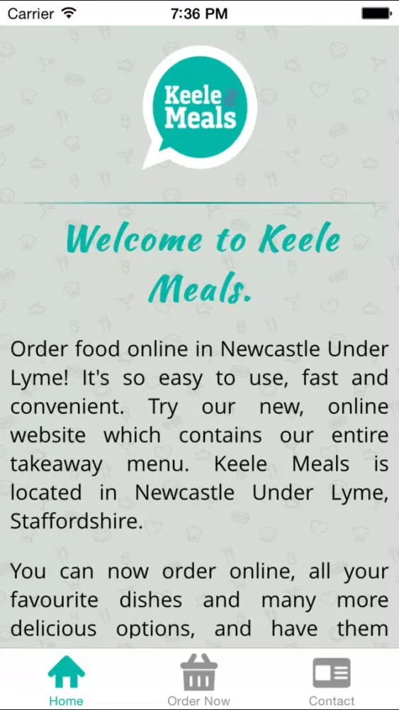 Tangkapan layar Keele Meals