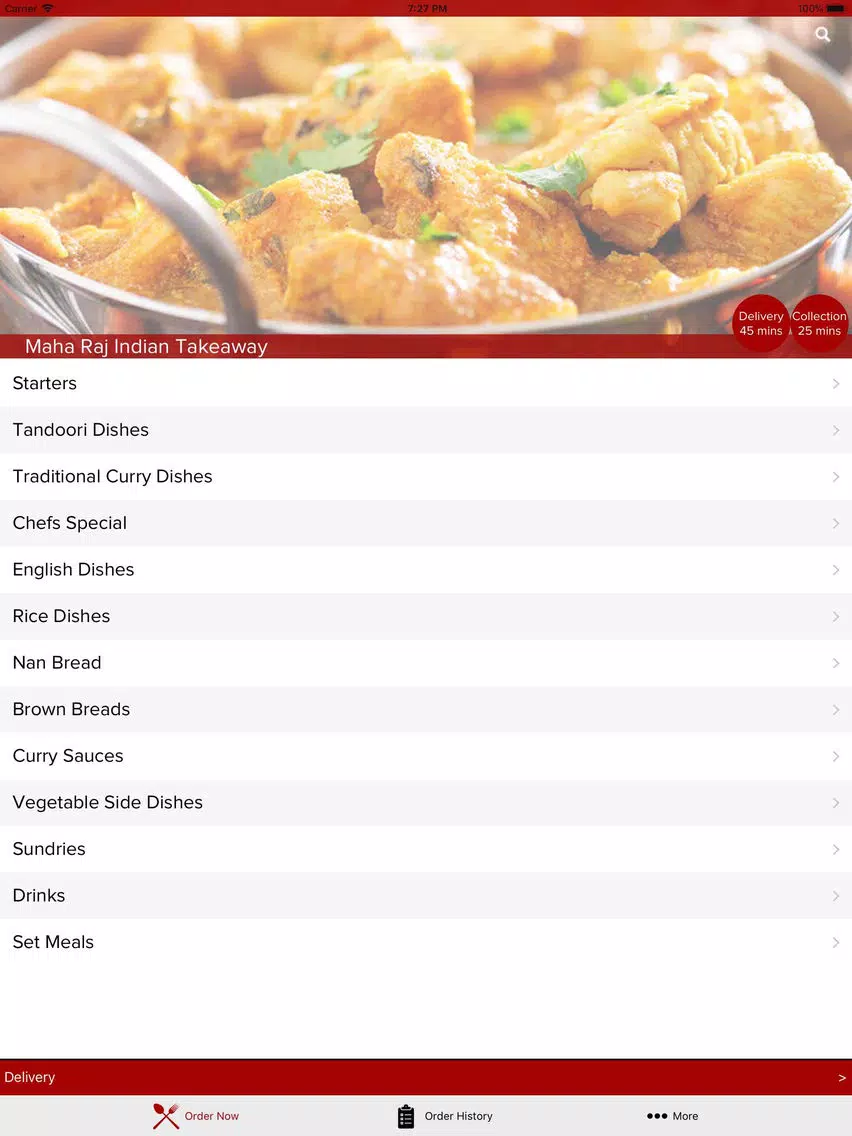 Maha Raj Indian Takeaway iPad  스크린샷