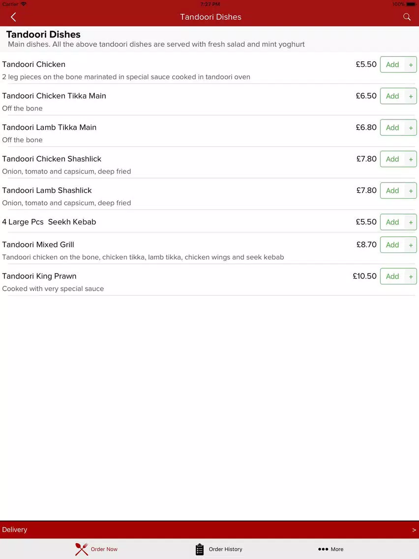 Maha Raj Indian Takeaway iPad  스크린샷