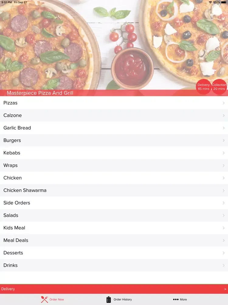 Capturas de pantalla de Masterpiece Pizza & Grill iPad 