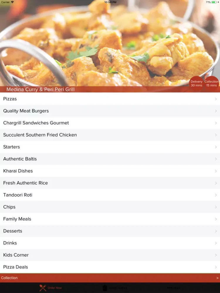 Ảnh chụp màn hình của Medina Curry & Peri Grill iPad 