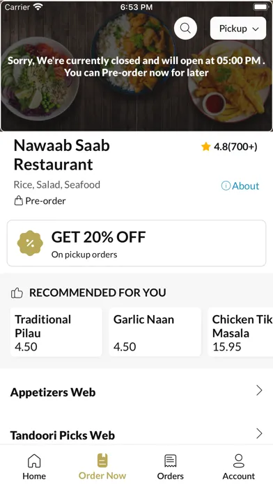 Zrzuty ekranu Nawaab Saab Restaurant