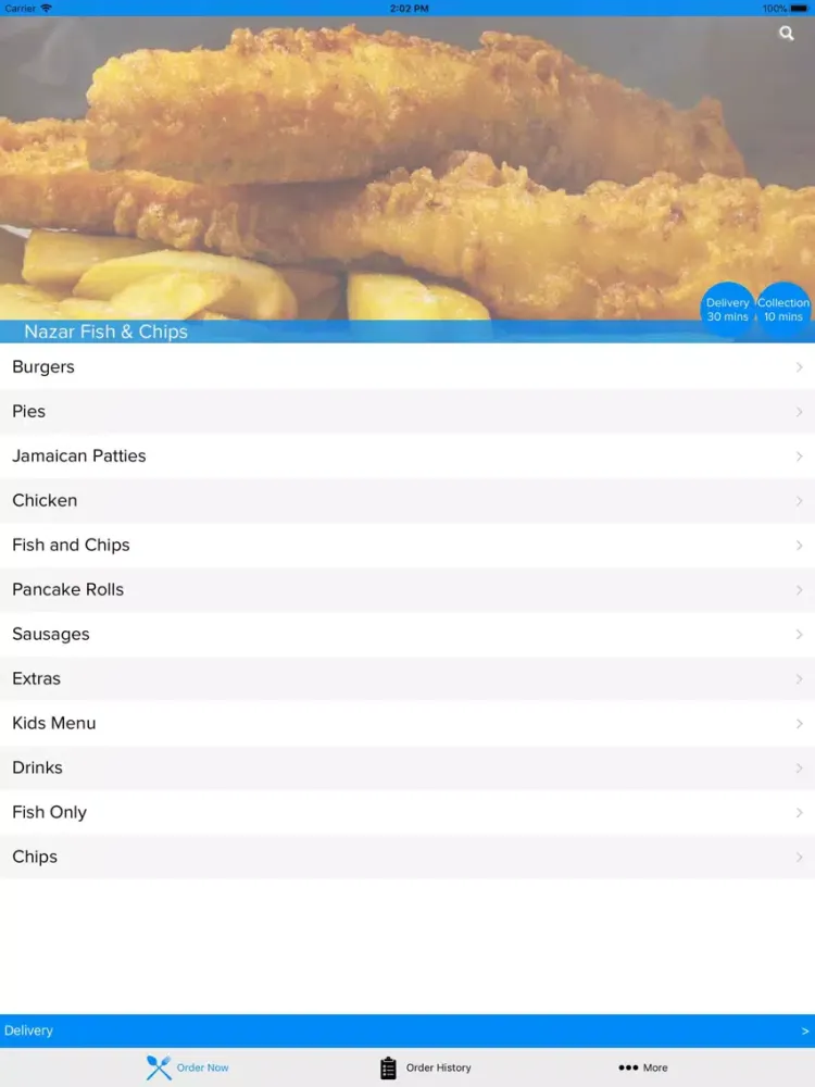 Ảnh chụp màn hình của Nazar Fish and Chips iPad 