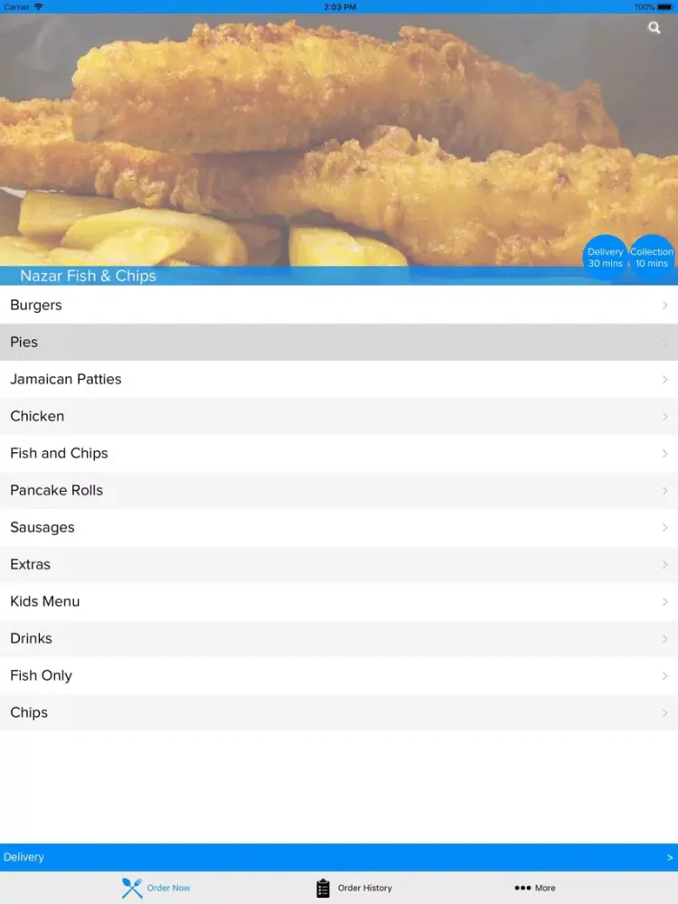 Ảnh chụp màn hình của Nazar Fish and Chips iPad 