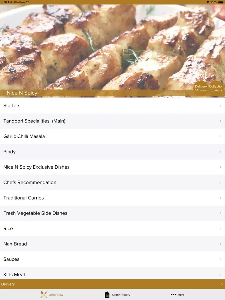 Tangkapan skrin Nice N Spicy Weymouth iPad 