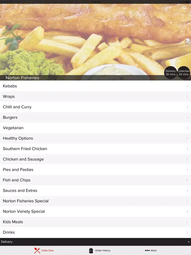 Ảnh chụp màn hình của Norton Fisheries iPad 