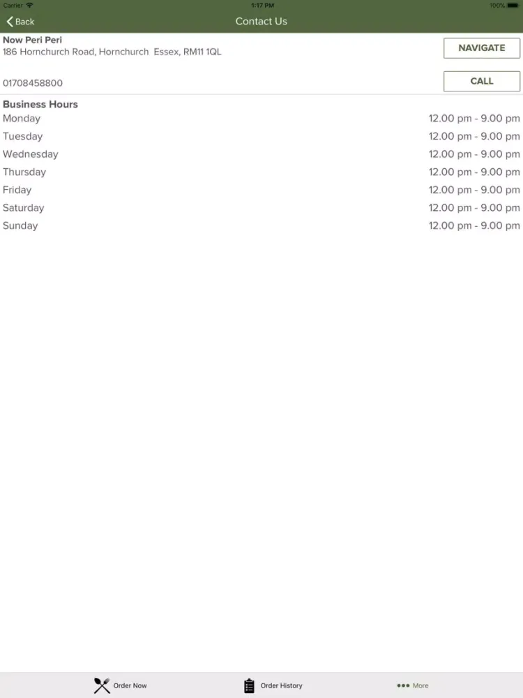 Now Peri Peri Hornchurch iPad 应用截图
