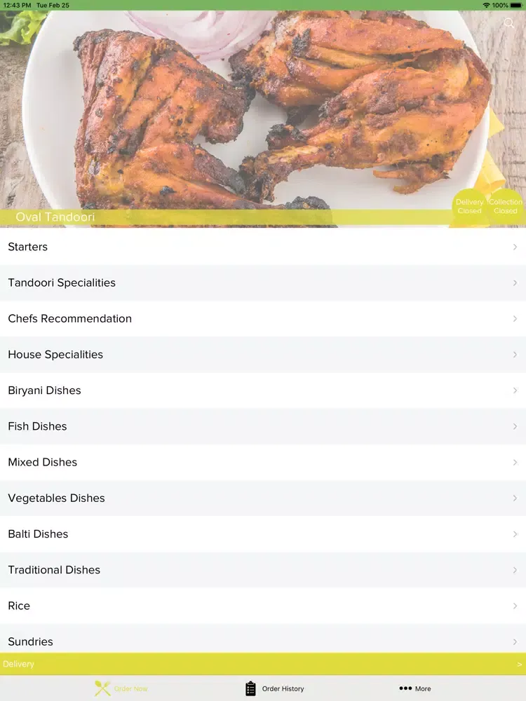 Oval Tandoori Oval. iPad  Screenshots
