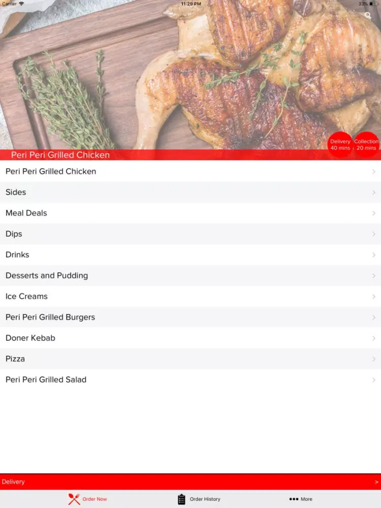 Capturas de tela do Peri Peri Grilled Chicken iPad 
