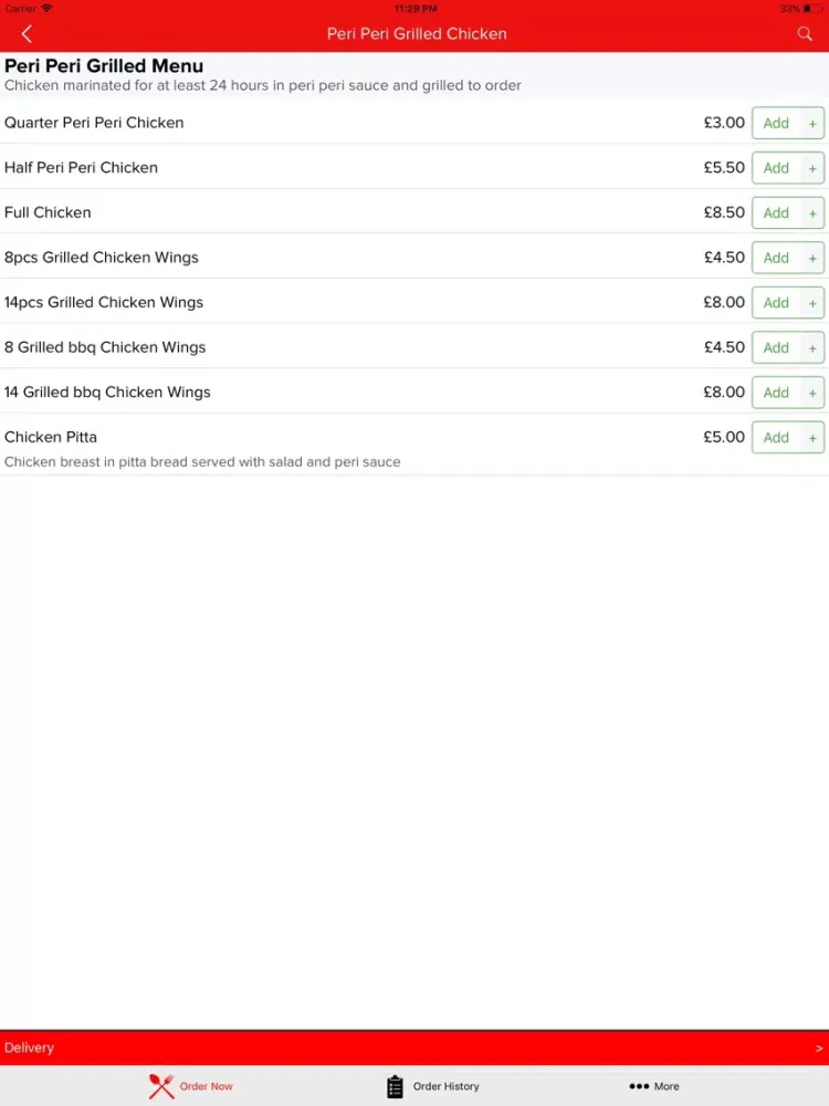 Capturas de tela do Peri Peri Grilled Chicken iPad 