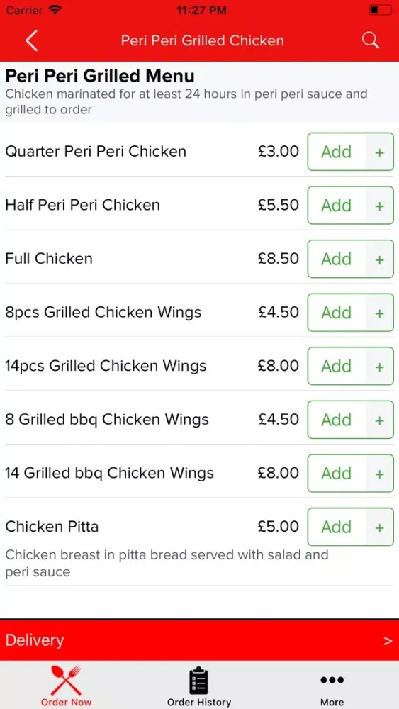 Capturas de tela do Peri Peri Grilled Chicken