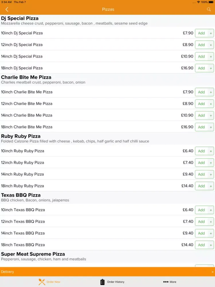 Pizza Daddy Newcastle iPad  스크린샷