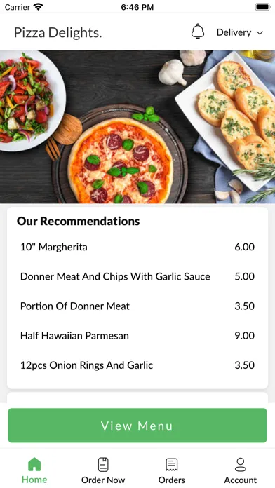 Tangkapan layar Pizza Delights