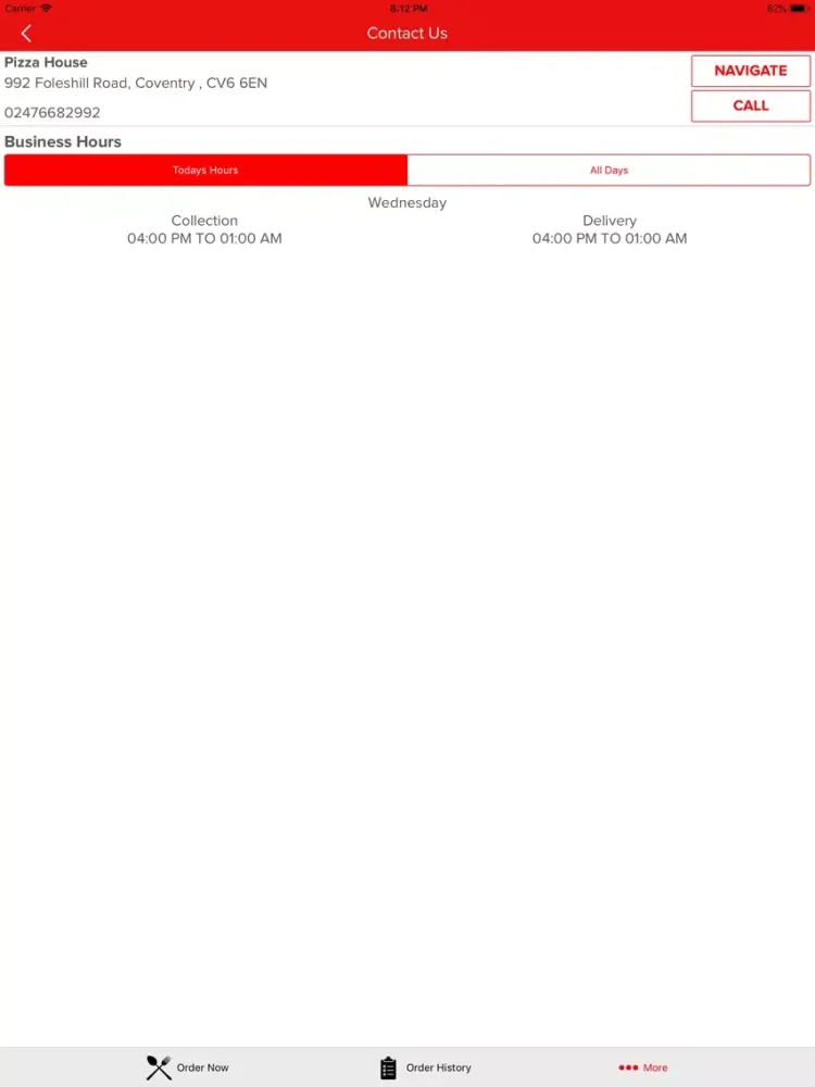 Pizza House Coventry CV6 6EN iPad 应用截图