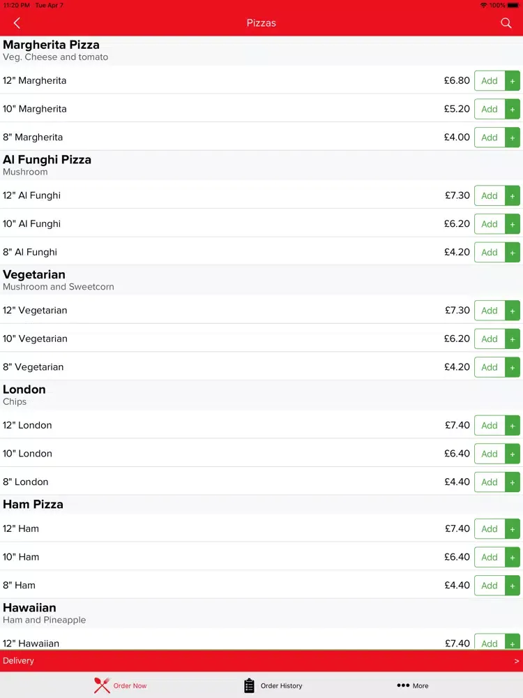 Pizza King-Gateshead iPad  Screenshots