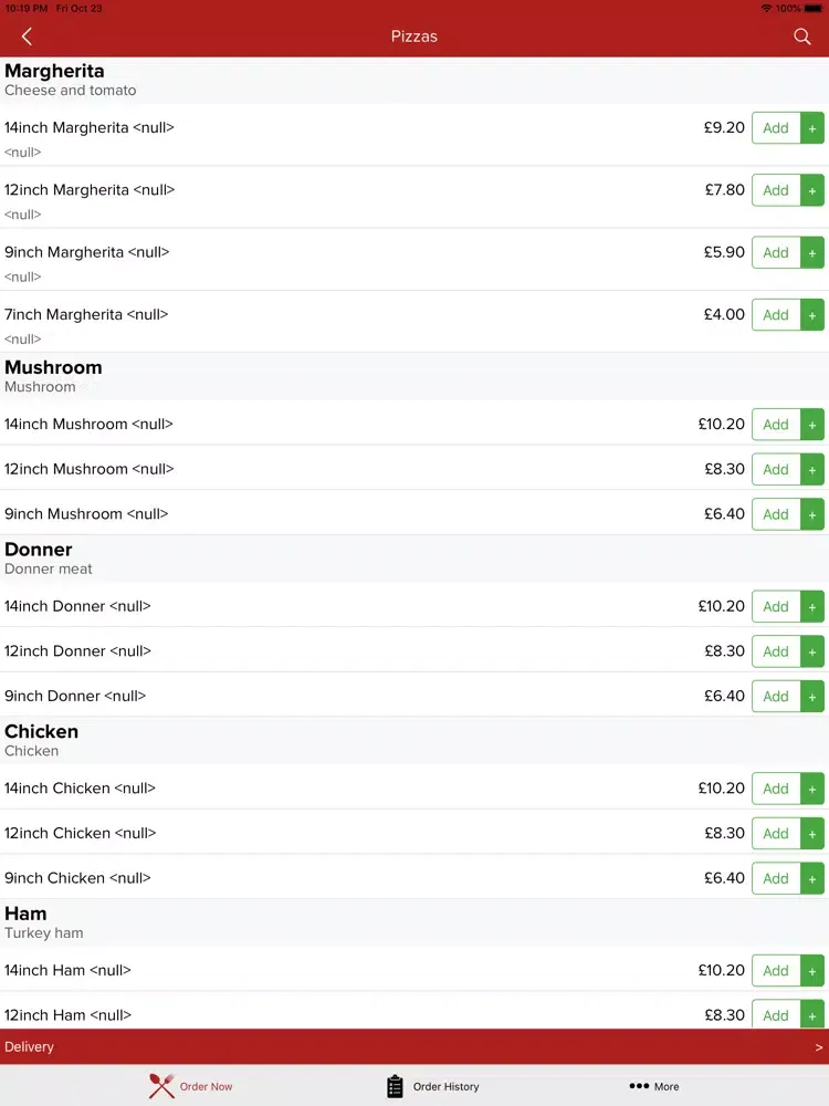 Screenshot di Pizza Perfect Haydock. iPad 