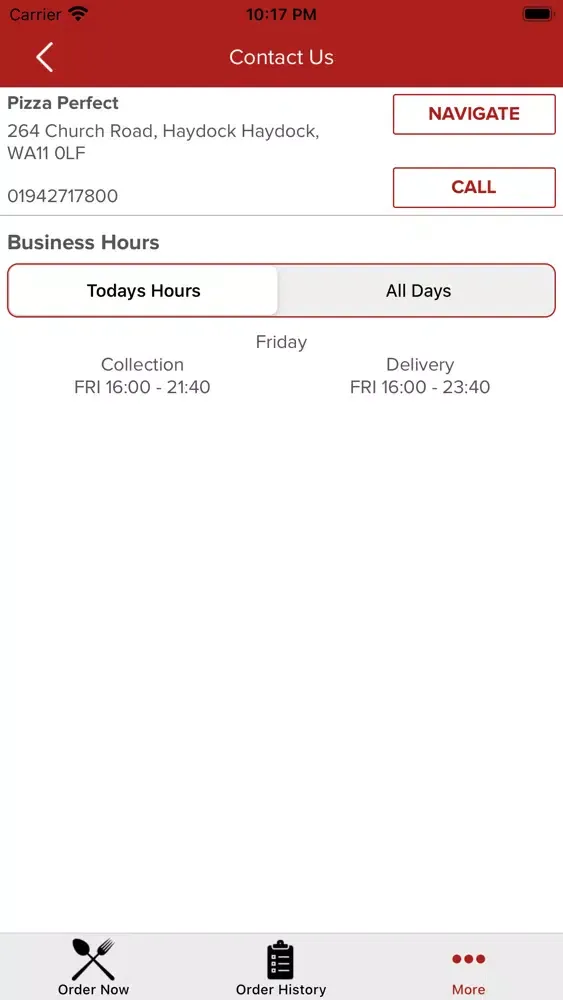 Screenshot di Pizza Perfect Haydock.