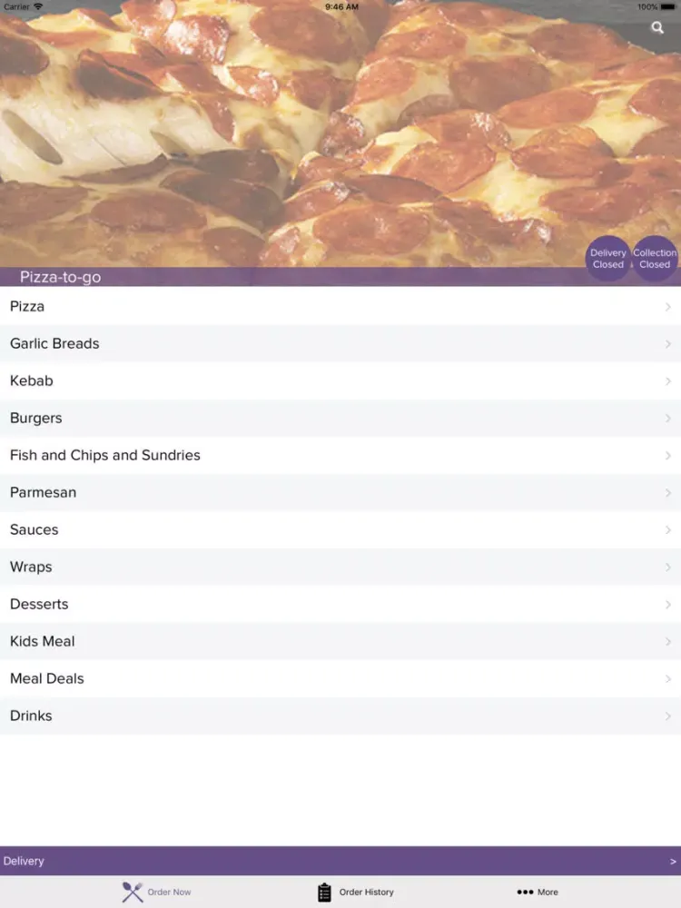 Pizza to go Newcastle iPad  Screenshots