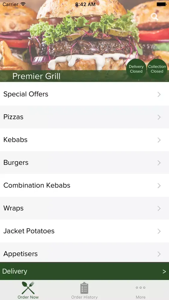 Tangkapan skrin Premier Grill